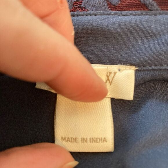 J.Crew Elegant Blue and Red Lace Dress blue background red & blue lace overlay - Picture 8 of 10